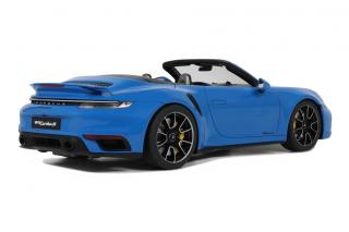 PORSCHE 911 (992) TURBO S CAB SHARK BLUE GT Spirit 1:18 Resinemodell (Türen, Motorhaube... nicht zu öffnen!)